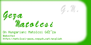 geza matolcsi business card